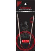 AIGUILLES CIRCULAIRES FIXES METAL CHIAOGOO RED LACE - 100CM - N4.5