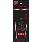 AIGUILLES CIRCULAIRES FIXES METAL CHIAOGOO RED LACE - 40CM - N°10
