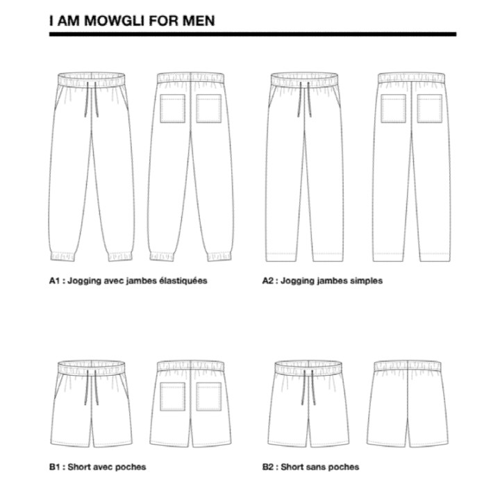 PATRON COUTURE FEMME - I AM MOWGLI 28 JOGGINGS SHORTS ET MINI-SHORTS