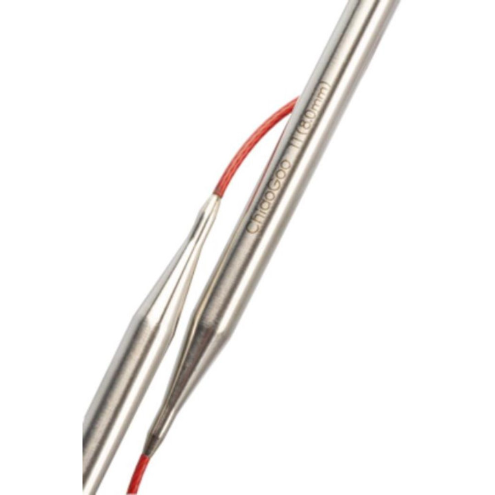 AIGUILLES CIRCULAIRES FIXES METAL CHIAOGOO RED LACE - 120CM