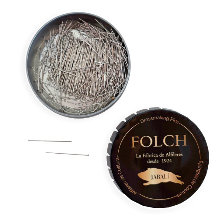 EPINGLES COUTURE N°8 - BOITE DE 25G - TISSU LEGER ET MOYEN - FOLCH