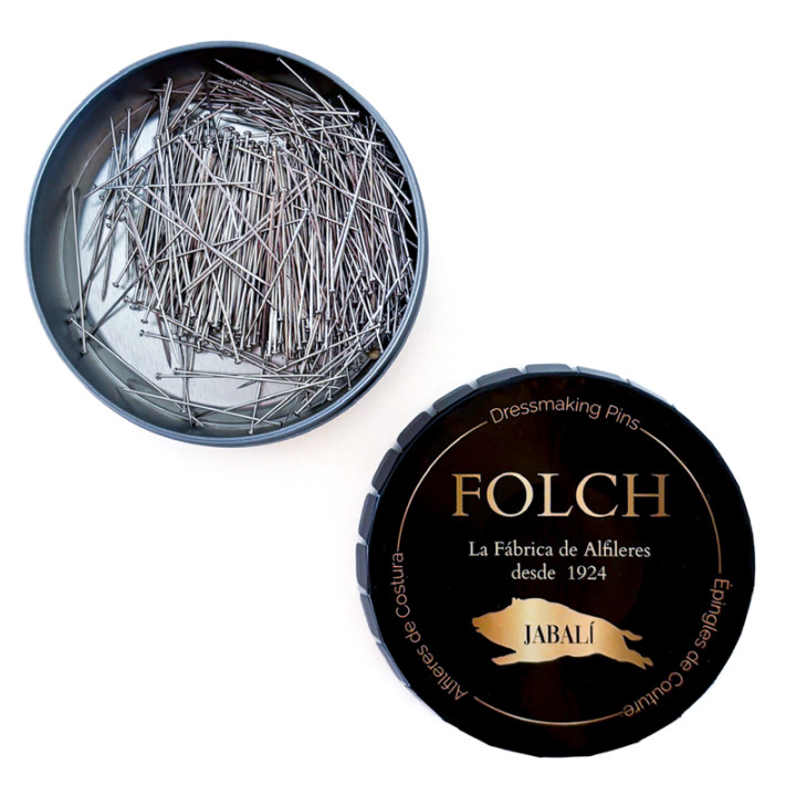 EPINGLES COUTURE N°8 - BOITE DE 25G - TISSU LEGER ET MOYEN - FOLCH