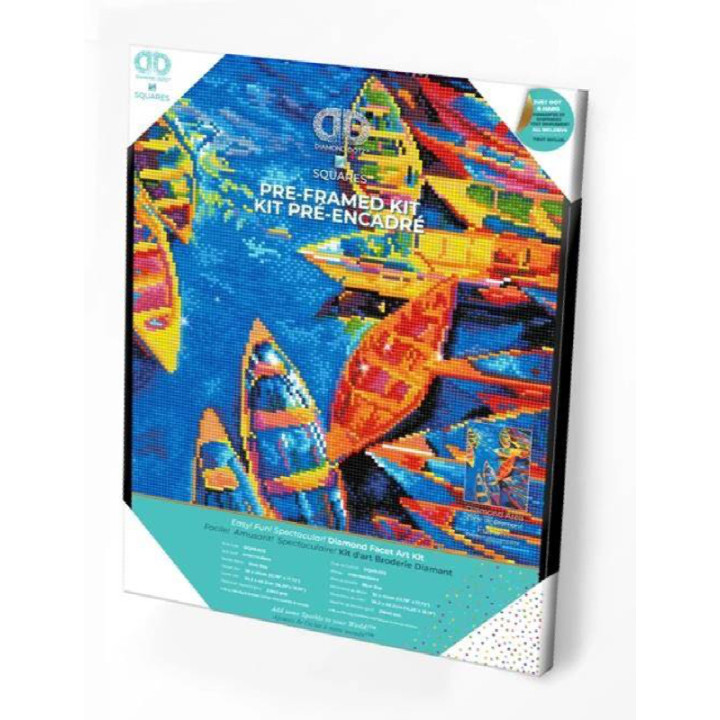 KIT BRODERIE DIAMANT SQUARES - BLUE BAY - PRE-ENCADRE
