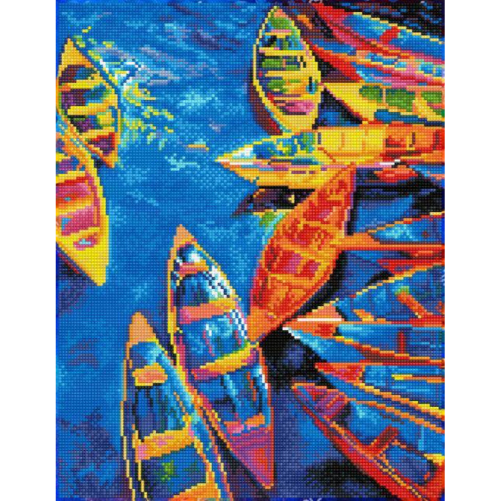 KIT BRODERIE DIAMANT SQUARES - BLUE BAY - PRE-ENCADRE