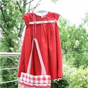 RUBAN ACUFACTUM PETITE FILLE ET CHAT - ROUGE - 2CM - LE ROULEAU 20 M