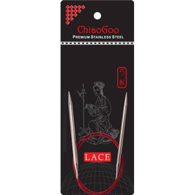 AIGUILLES CIRCULAIRES FIXES METAL CHIAOGOO RED LACE - 40CM - N°4