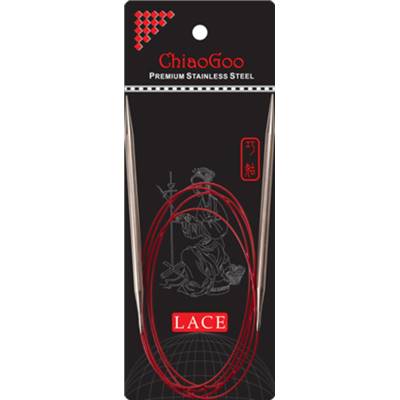 AIGUILLES CIRCULAIRES FIXES METAL CHIAOGOO RED LACE - 150CM - N°8