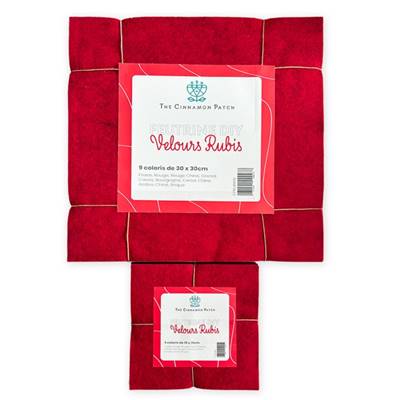 PACK RUBIS - 9 COLORIS DE FEUTRINE 15x15cm EN CAMAIEUX