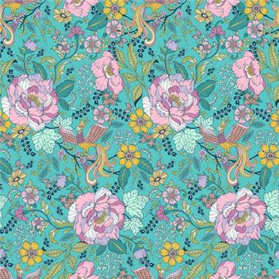 TISSU DASHWOOD STUDIO - ACE LAWN - 1682L TEAL - COTON - 148 CM