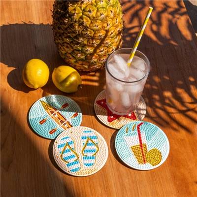 KIT BRODERIE DIAMANT 4 SOUS-VERRES - VACATION