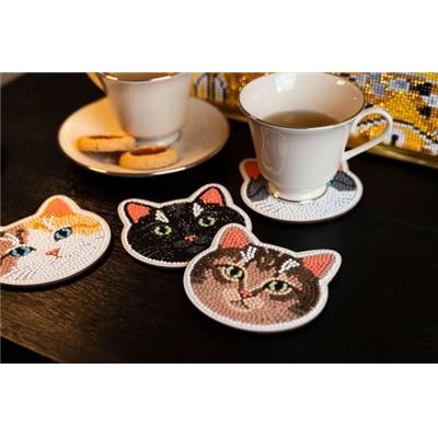 KIT BRODERIE DIAMANT 4 SOUS-VERRES - CATS