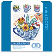KIT BRODERIE DIAMANT MINI DOTZ - TEATIME POSIES - PACK 4 DESSINS