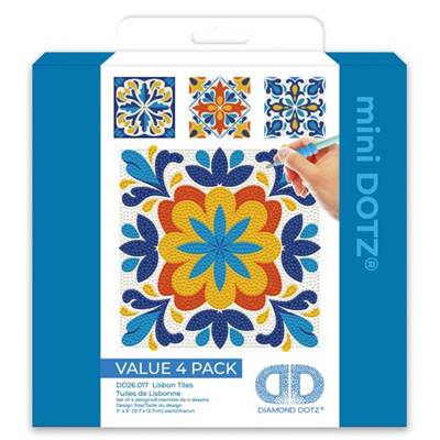 KIT BRODERIE DIAMANT MINI DOTZ - CERAMIQUES DE LISBONNE - PACK DE 4 