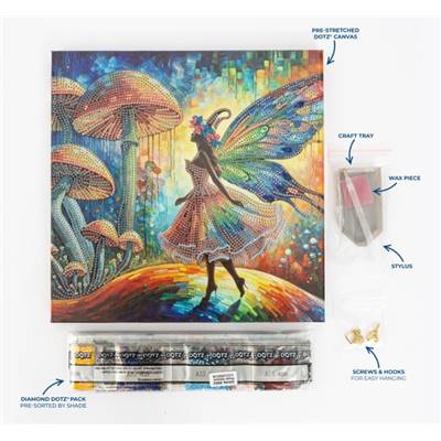 KIT BRODERIE DIAMANT DOTZ - MOSAIC FAIRY LAND AVEC CADRE