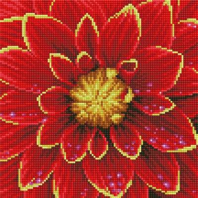 KIT BRODERIE DIAMANT - DAHLIA ROUGE