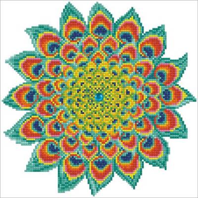 KIT BRODERIE DIAMANT - MANDALA DU PAON 