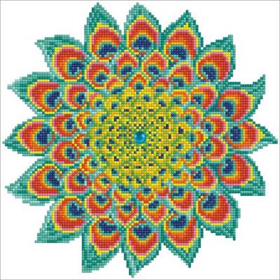 KIT BRODERIE DIAMANT - MANDALA DU PAON 