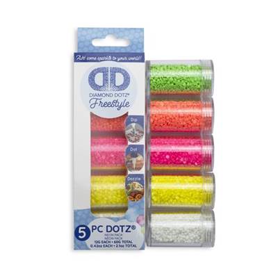 PACK ASSORTIMENT STRASS DIAMOND DOTZ - 5 COULEURS FLUO