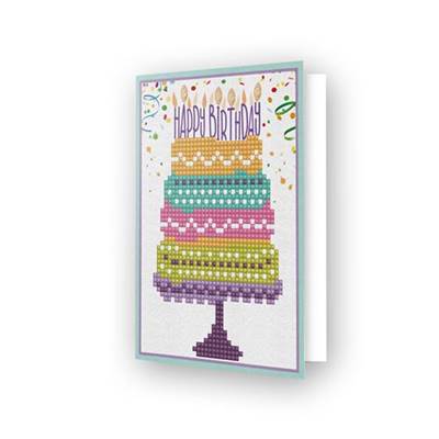 CARTE DE VOEUX DIAMOND DOTZ - HAPPY BIRTHDAY CAKE