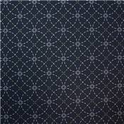 TISSU SASHIKO IMPRIME - 110 CM - COTON - MINI 5 M - COL 6 MARINE