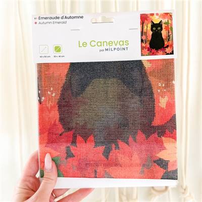 CANEVAS IMPRIME BLANC - DESSIN 30 X 40 CM - EMERAUDE D'AUTOMNE