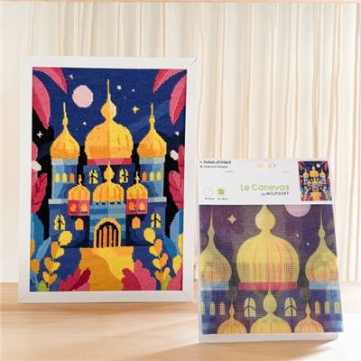 CANEVAS IMPRIME BLANC - DESSIN 30 X 40 CM - PALAIS D'ORIENT