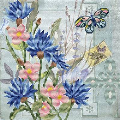 NO COUNT CROSS STITCH - CORNFLOWER FIELD