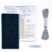 KIT INITIATION SASHIKO HANAFUKIN 203 TISSU 33x66 CM + AIGUILLE + FIL 