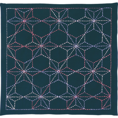 COUPON TISSU SASHIKO 33 x 66 CM -HANAFUKIN 205 +AIGUILLE+ FIL SASHIKO