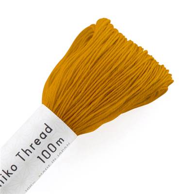 FIL SASHIKO UNI - COL 137 - MOUTARDE - LOT DE 3 ECH. DE 100 M
