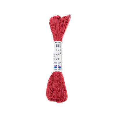 FIL SASHIKO UNI - COL 12 - ROUGE FONCE - LOT DE 6 ECH. DE 20 M