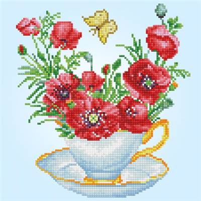 KIT BRODERIE DIAMANT - TEATIME POPPIES