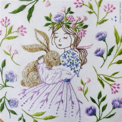 MY EASTER BUNNY - KIT BRODERIE 21X21CM - TAMBOUR NON INCLUS
