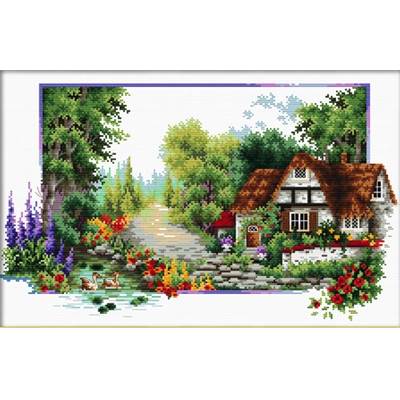 NO COUNT CROSS STITCH - UN COTTAGE AU BORD DE L'EAU