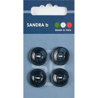 Carte 4 boutons plastique 2 trous - 18 mm - Bleu