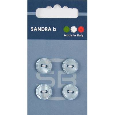 Carte 4 boutons polyester Sudan - 12,5 mm - Bleu clair