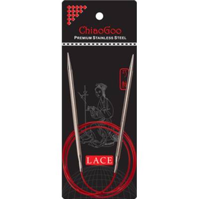 AIGUILLES CIRCULAIRES FIXES METAL CHIAOGOO RED LACE - 100CM - N°1.5