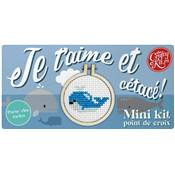 MINI KIT POINT DE CROIX - JE T'AIME ET CETACE !