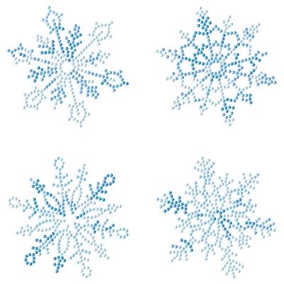 KIT BRODERIE DIAMANT 4 SOUS-VERRES - SNOWFLAKES