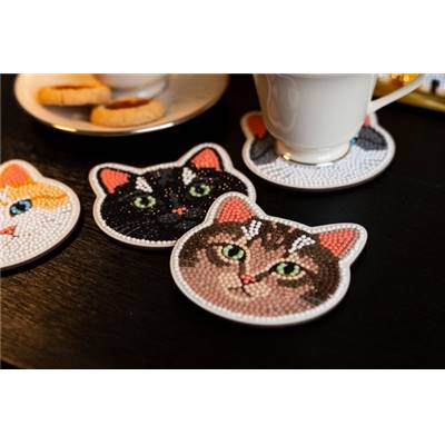 KIT BRODERIE DIAMANT 4 SOUS-VERRES - CATS