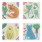 KIT BRODERIE DIAMANT MINI DOTZ - I LOVE CATS - PACK 4 DESSINS