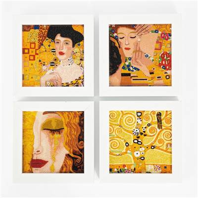 KIT BRODERIE DIAMANT MINI DOTZ - KLIMT QUARTET DORE - PACK DE 4 