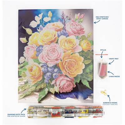 KIT BRODERIE DIAMANT DOTZ - BLOOMING JOY AVEC CADRE