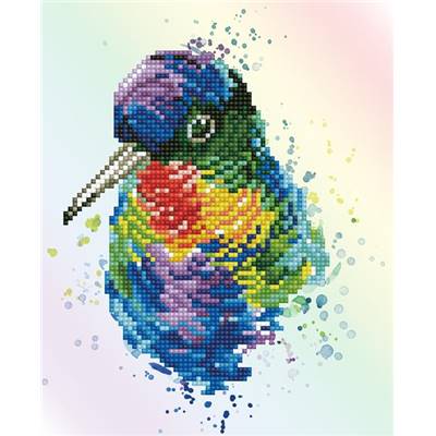 KIT BRODERIE DIAMANT - PLUMES ARC-EN-CIEL 