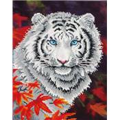 KIT BRODERIE DIAMANT - TIGRE BLANC EN AUTOMNE