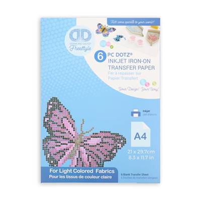 LOT DD FREE STYLE - 12 FEUILLES TRANSFERT JET D'ENCRE A4 SUR TISSUS