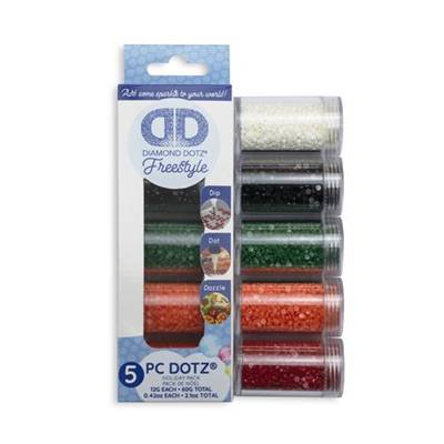 PACK ASSORTIMENT STRASS DIAMOND DOTZ - 5 COULEURS FESTIVES