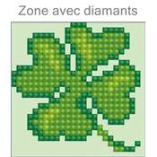 KIT BRODERIE DIAMANT - TREFLE PORTE-BONHEUR - LIVRE AVEC CADRE