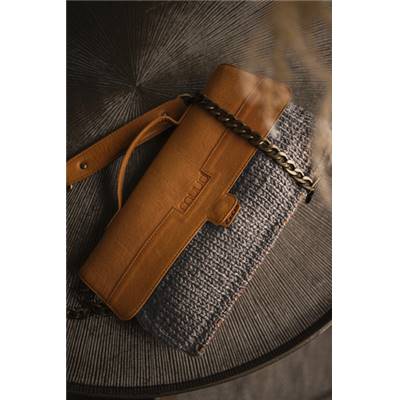 KIT HAUMEA BAG MUUD - CUIR WHISKY - COULEUR GRIS FONCE