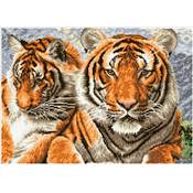 KIT BRODERIE DIAMANT SQUARES - TIGERS - PRE-ENCADRE